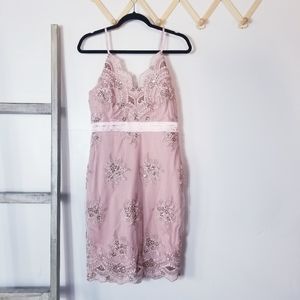 VENUS SIZE 6 PINK DRESS TOP NET LAYER ADJUSTABLE STRAPS ZIPS IN BACK